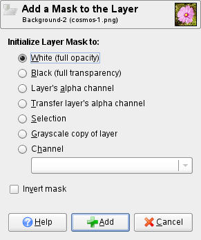 Add mask dialog