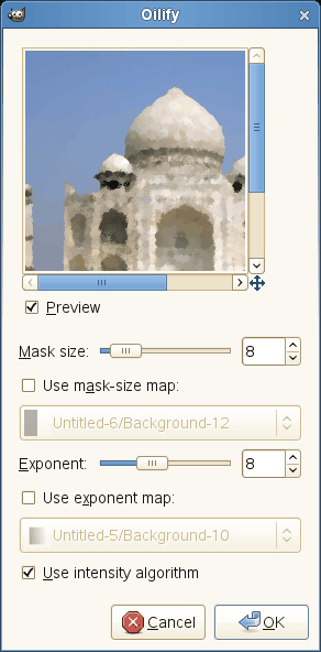 Oilify filter options