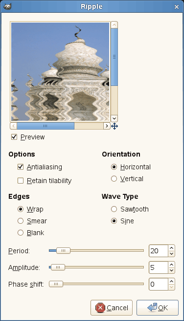 Ripple filter options