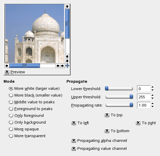 Value propagate filter options