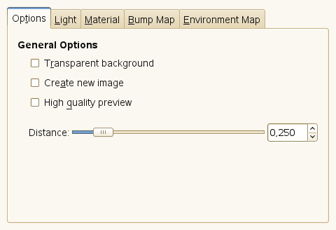 Lighting filter options (General Options)