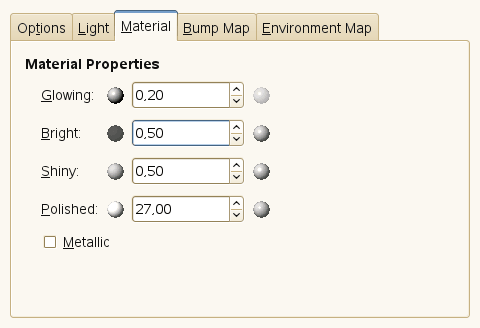 Lighting filter options (Material Properties)