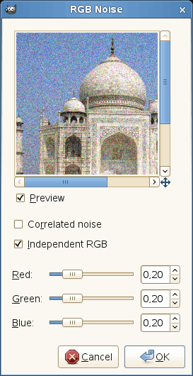 RGB Noise filter options