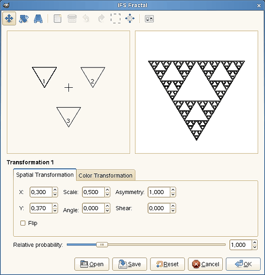 IFS Fractal filter options